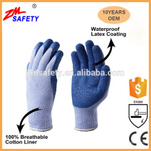 Wholesale Heavy Duty Industrial Cotton Lined Latex Gloves with Textured Rubber Coating